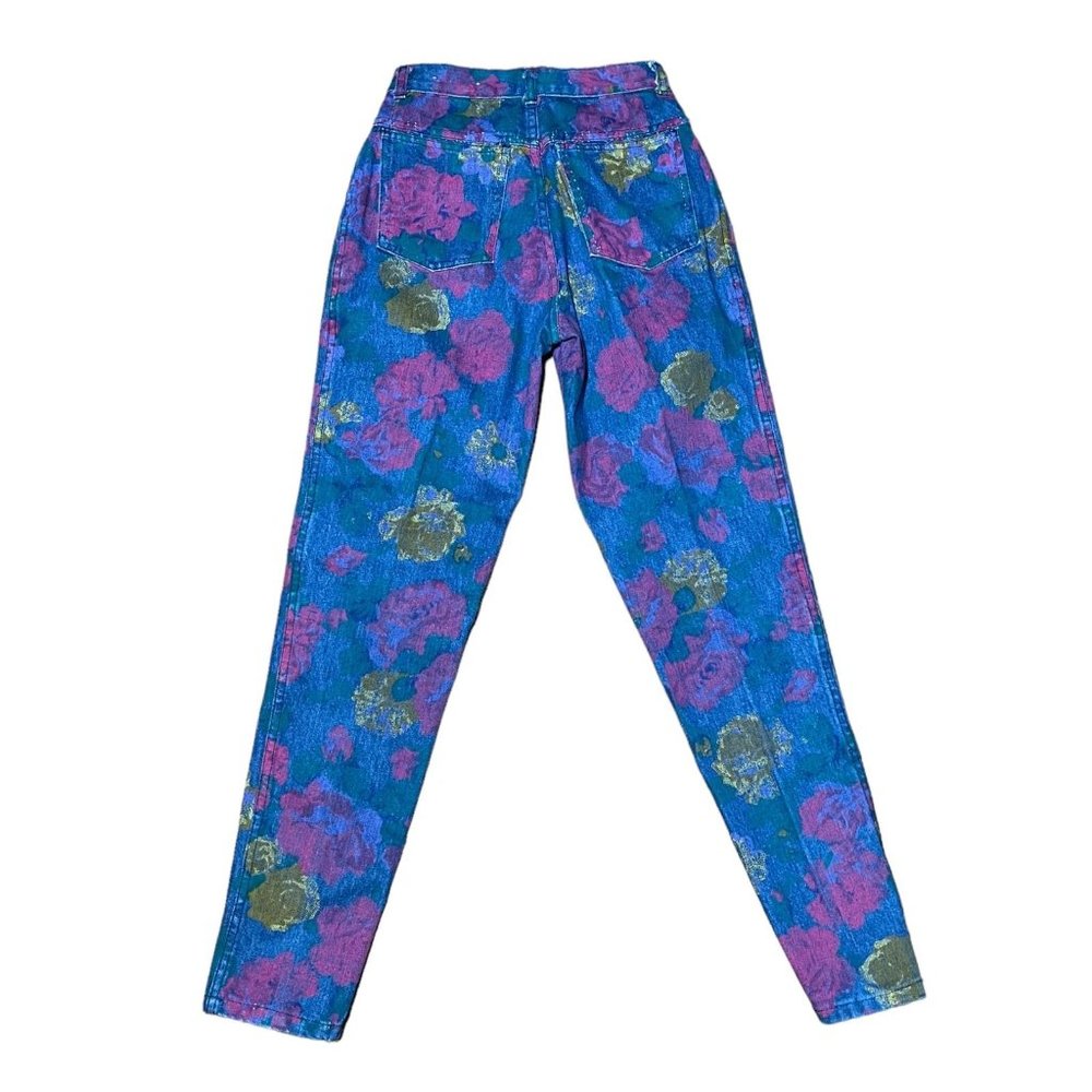 VTG High Rise Skinny Floral Print Jeans - Picture 3 of 12